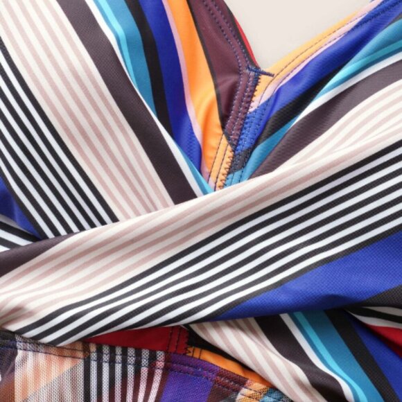 BloomChic Size XL Color Stripes Twist Hanky Hem Swim Dress - Picture 5 of 8